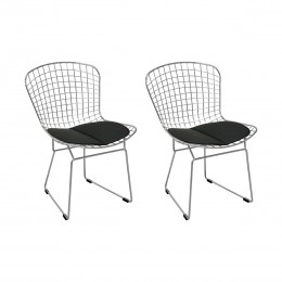 Chrome Wire Side Chair-Set of 2