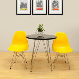 Paris Tower 3-Piece Dining Set Black Table