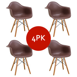 Paris Tower Arm Chair Wood Leg 4-Pack