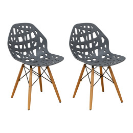 Stencil Cut Out Eiffel Dining Side Chair (Set of 2)