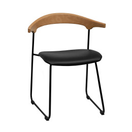 GUEST Modern Metal Accent Dining Chair with Padded Faux Leather Seat