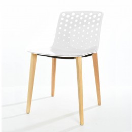 Lucid Bi-Color Modern Accent Dining Chair with Solid Wood Legs