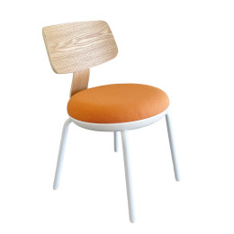 Macaron Fabric Upholstered Dining Chair Metal Legs