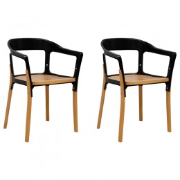 Jasper Steel Wood Dining Chair-2PK