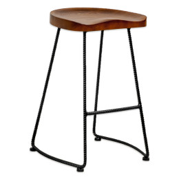 Potter Wood Counter Stool Metal Leg 2-Pack