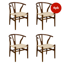Mid Century Modern "W" Chair-4PK